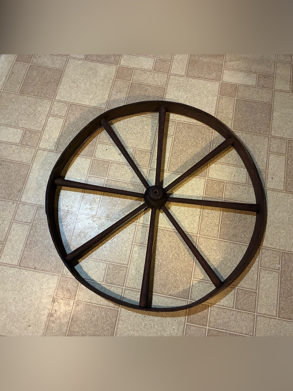 Rustic Brown Wooden Wagon Wheel Wall Decor 36 inch by 3 inch